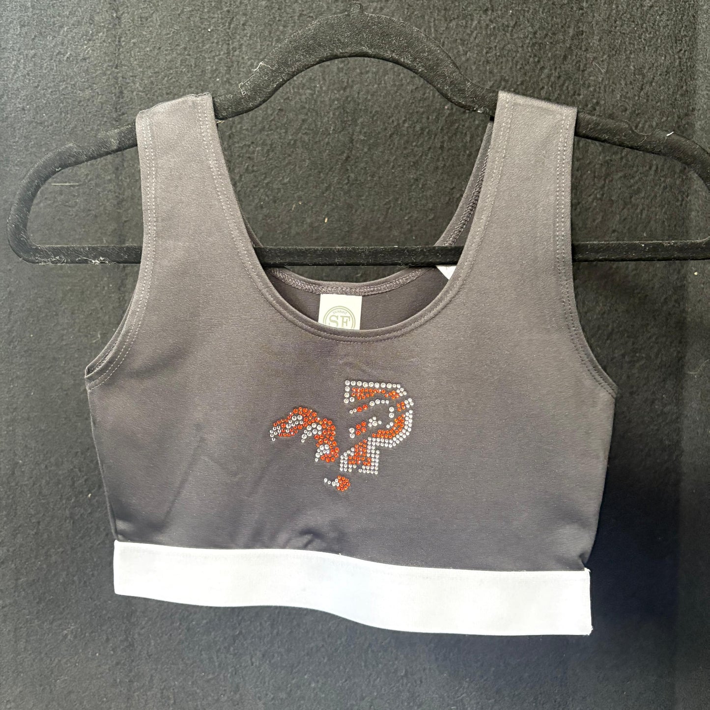 Black Sparkle Logo Sports bra