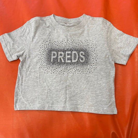 Dark Grey cropped sparkly preds logo top