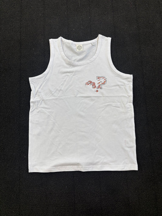White training vest, sparkle logo